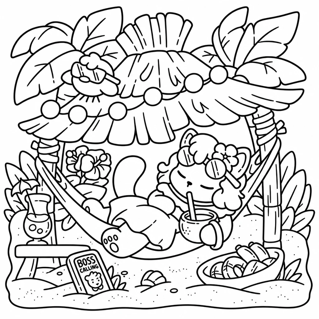 كتاب التلوين Cozy Hawaii