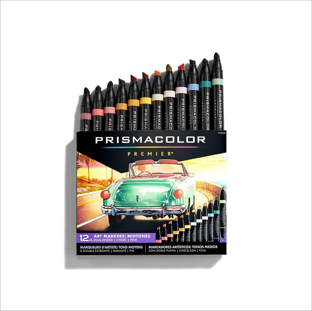 ألوان بريزماكلر ماركر 12 لون وسطي