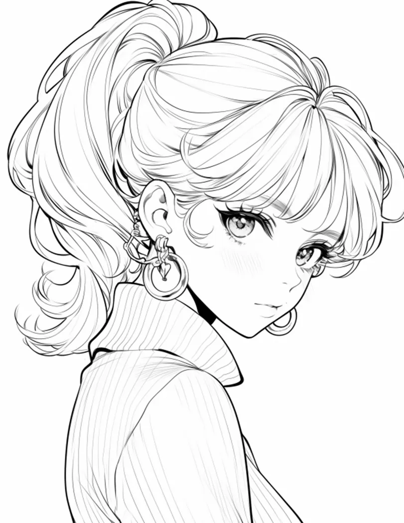 كتاب التلوين Anime Girl